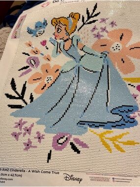 ✨ Disney Cinderella Diamond Art – Completed 13” x 17” Sparkle Canvas ✨